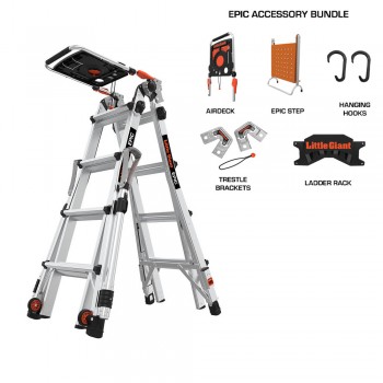 Thang nhôm rút chữa A Little Giant Epic M17 16817-875 (Có chân cân bằng và bộ 5 phụ kiện)