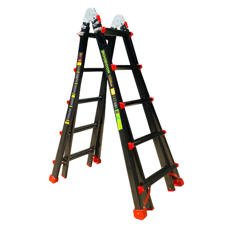 Thang nhôm rút lồng chữ A 2.5m Boodoor RS50 (Sơn đen)