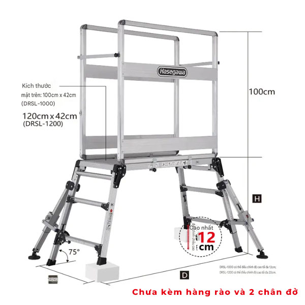 Thang nhôm bàn Hasegawa DRSL-1200