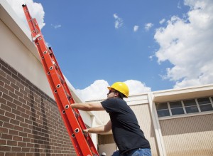 Worker Climbing Up