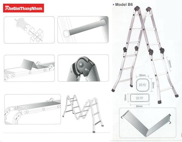 thang nhôm gấp pal b6-165