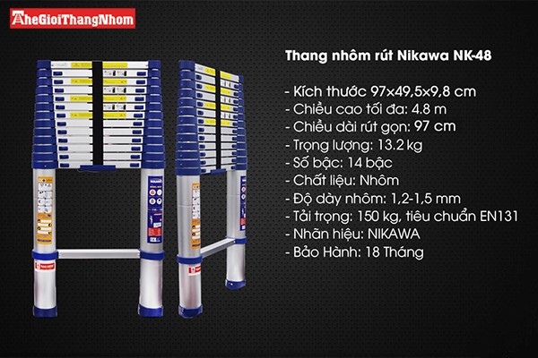 thang nhôm rút nikawa nk-48