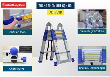 5 mẫu thang nhôm chữ a có chiều cao từ 2m trở lên cho gia đình